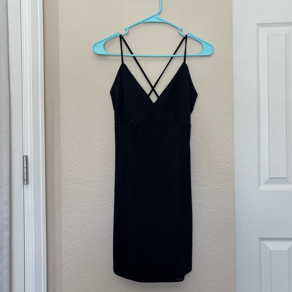 Love Culture Black Shimmery Bodycon Dress